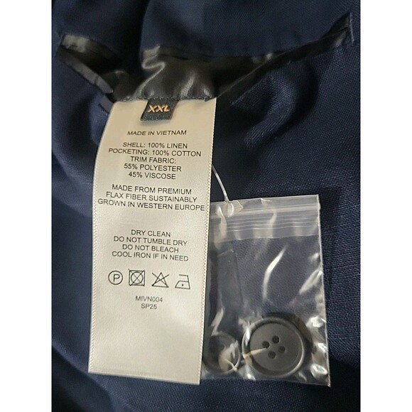 Quince Mens 100% European Linen Blazer XXL New Blue Neutral Breathable Casual - Picture 3 of 10